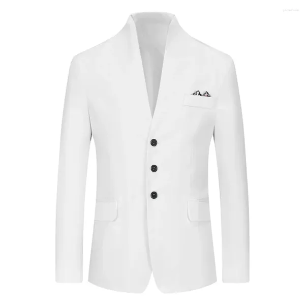 Erkek takım elbise moda erkek üstleri ceket gündelik elbise iş resmi ceket uzun kollu polyester normal düz renk