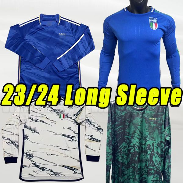 Langarm 2023 Italien Fußballtrikots 23 24 maglie da calcio VERRATTI CHIESA GNONTO Fußballtrikot T LORENZO PINAMONTI POLITANO GRIFO HOME AWAY Fans Spieler