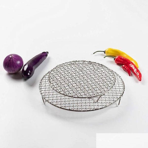 Altri 10 Accessori per strumenti rotondi bbq grill home nets arrosto di pancetta strumento mesh barbecue in acciaio inossidabile mat mat griglia goccia del dhjgy