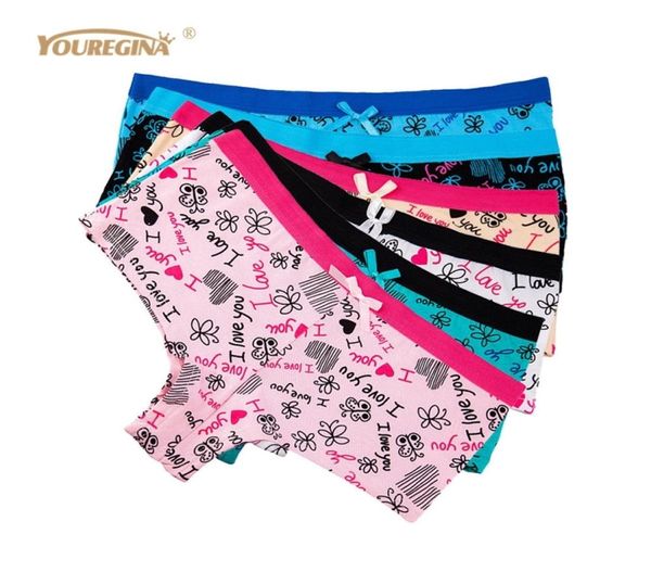 YouEgina Womens Boxer Unterwäsche sexy Damen Panties Boyshorts Brief Print Baumwoll Shorts Underpants Frau Slip 6pcsset 201126024946