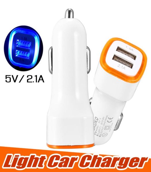 Универсальный светодиодный двойной USB -автомобильный зарядное устройство Nokoko Portable Power Adapter 5V 21A для iPhone X Samsung S8 Note 8 с OPP Package4077035