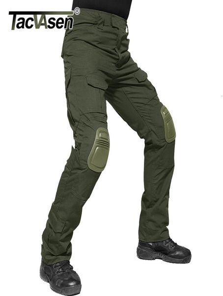 Calças militares de Tacvasen com joelheiras Airsoft Tactical Cargo Pants Soldado Exército Combate Calça calça Paintball roupas 1919672314