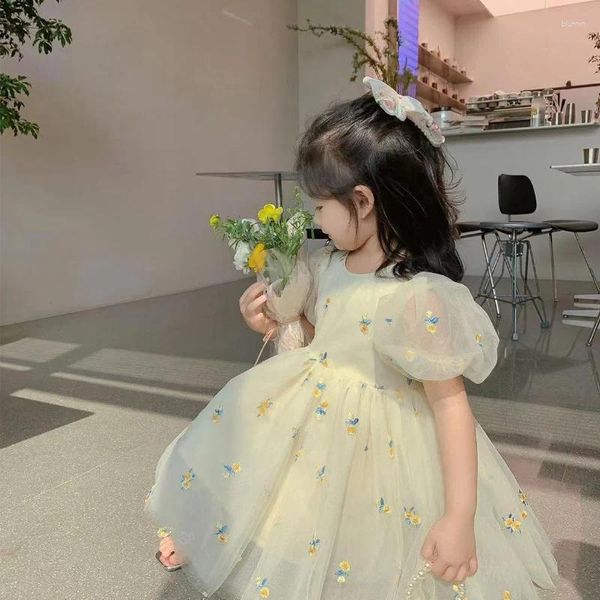 Girl Dresses Baby Princess Gonna Floral Long Dress Girls Girls's Children's Mesh Cash