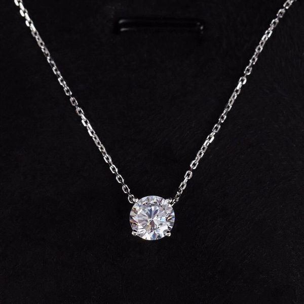 Luxuriöse hochwertige Halskette mit Stempelanhänger und einem Diamanten für Frauen und Freundinnen, Hochzeitsschmuck, Geschenk PS3544291Z