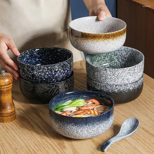 Schalen Japanische Keramik Ramen Bowl Transmutation Glasur Großes Salat Nudeln Snack Frucht Familienrestaurant Gewerbebereich