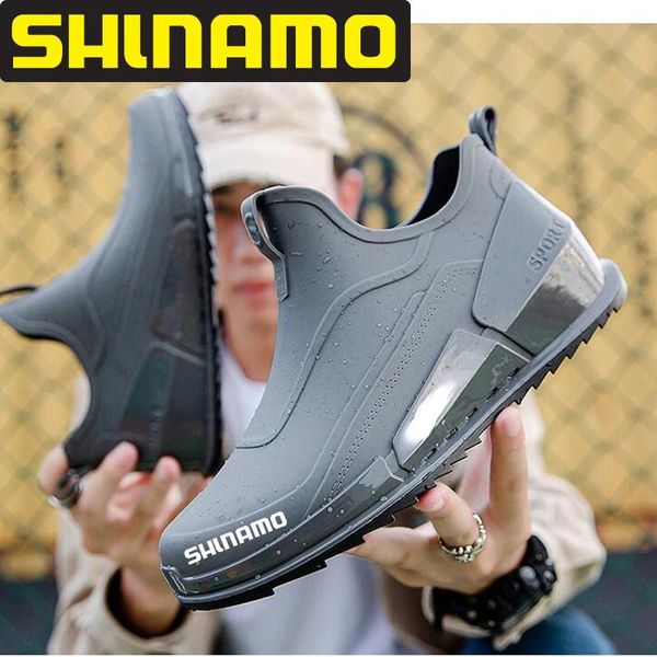 Sandali 2022Men Dispositini di pesche Rainboot stivali per pioggia impermeabili scarpe d'acqua all'aperto non scalette leggere comode di gomma comode scarpe