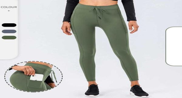 Pantaloni da yoga nudi pantaloni da yoga doppiamente spazzolato hip sollevatore di pantaloni da fitness stretti joggers4689049