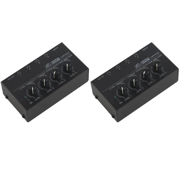 Mixer 2x plug eu ha400 ultracont 4 canali mini amplificatore per cuffie stereo audio con alimentazione nero