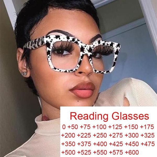 Óculos de sol Retro Opendedizes Reading Glasses Ladies Brand Designer Vintage Big Frame Eye for Women Classic Clear Square yeglasses 12899
