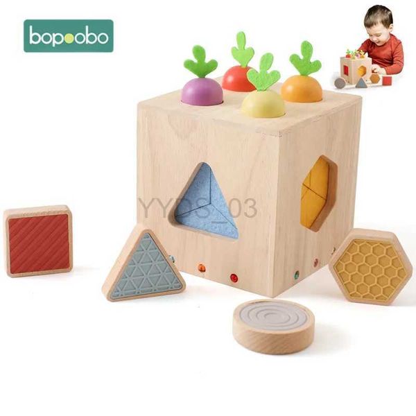 Brinquedo do bebê 1 conjunto de madeira montessori brinquedos criança rabanete forma mordedor empilhamento montessori educacional threading brinquedos crianças presentes aniversáriozln231223