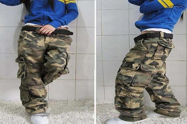 Pantaloni da carico mimetico uomo e donna pantaloni di cotone casual sciolti e dimensioni vestiti di dimensioni Hip hop Army Men039S5312214