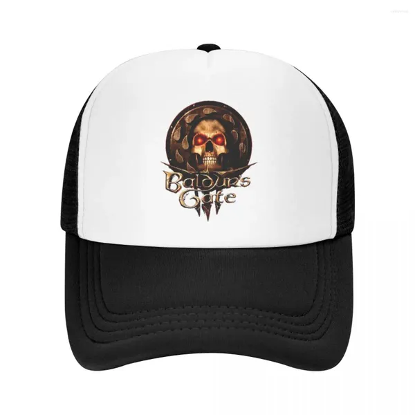Caps de bola Baldur's Gate 3 Skull Mesh Mesh Baseball Cap da moda unissex Sun Hats Dad Hat Hat Snapback Summer Trucker