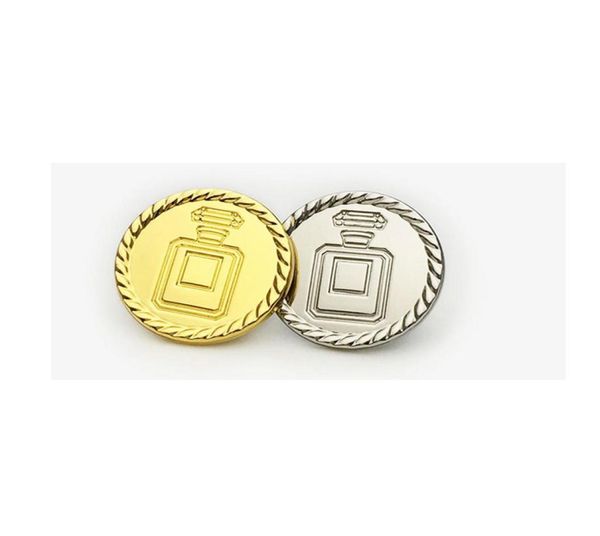 Parfümflasche DIY -Nähknöpfe Gold Silber Metall Runde Kleidungsknopf für Hemdmantel Pullover9559254