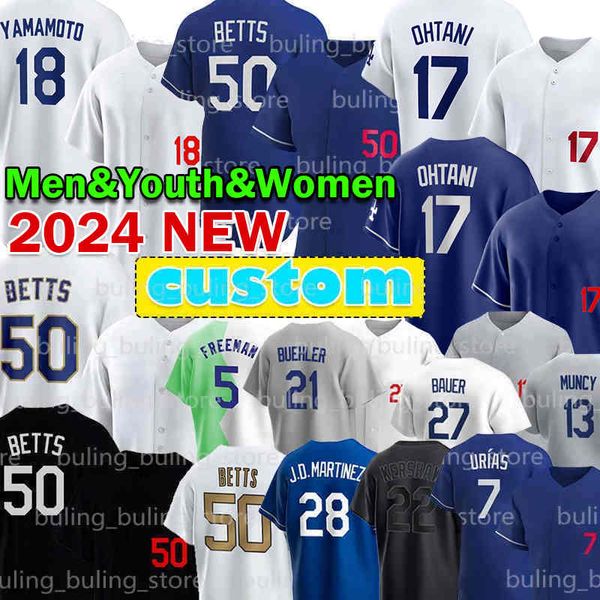 17 Shohei Ohtani Mookie Betts Beyzbol Forması 5 Freddie Freeman Dodgers Clayton Kershaw 18 Yoshinobu Yamamoto Julio Urias Dustin Mayıs Walker Buehler Jackie Robinson