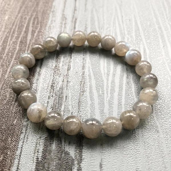 Braccialetti di fascino gioielli per perle di pietra naturale bling lucido da 8 mm labradorite Bracciale in perline per uomini che guariscono Mala