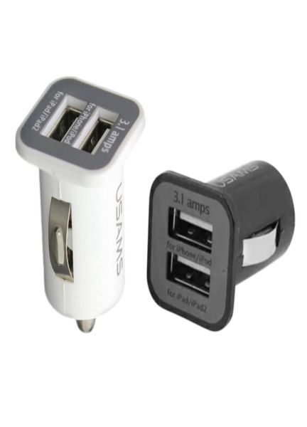 100ps USAMS 31A Dual USB CAR 2 PORT Зарядное устройство 5V 3100MAH ADAPTER ADAPTER для HTC3512076 HTC3512076