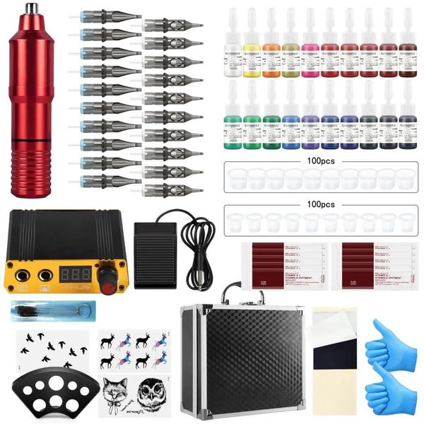 Maschine Tattoo Pen Kit Rotary Tattoo Hine Stift Netzteil Patronennadeln Tattoo Inks Kit Tattoo Lieferungen für Anfänger