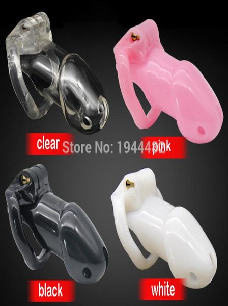 Cintura di castità maschile in plastica New Mens Cock Cage Clear Castity Device invisibile con 4 anelli di bloccaggio BDSM Fetish Sex Toys2950035