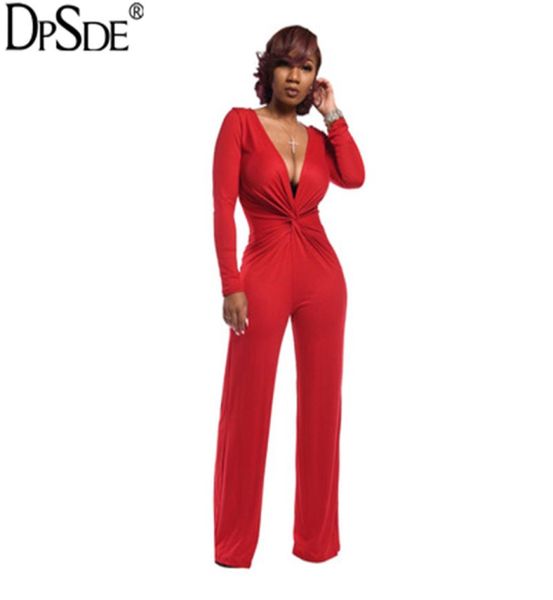 De Black Red Deep V Neck Mulheres Sexy Macacões de Musas de Manga de Streetwear Longo Autumn Novo 2020 Rompers BodyCon JumpSuits6599267