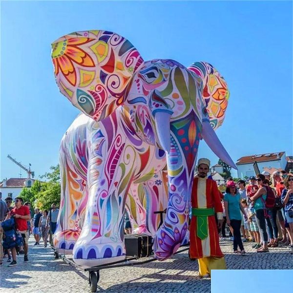 Atividades de jogos ao ar livre Decoração de elefante inflável H Performance Colorf Elephants Modelo para Decoração de Parade do Festival ou Park Sho Dhuq8