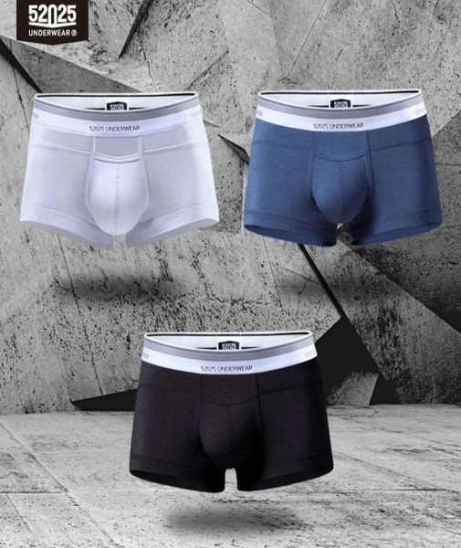 52025 Men Boxers de roupas íntimas 3Pack Micromodal Horizontal Fly MacH MacH Panties Brindable Confortável boxershorts Men Apresely Sexy 2019056297