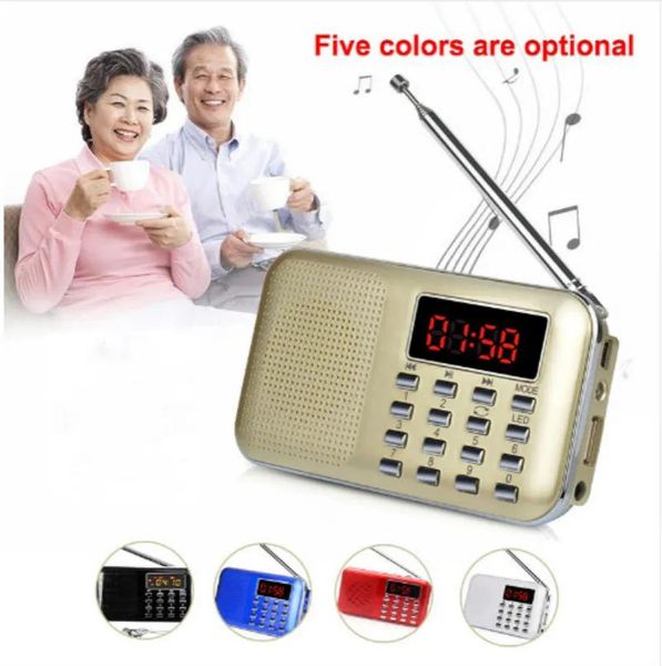 Radio Mini L218 Digital LCD Mp3 Radio Draide Speaker Support TF Card USB с светодиодным фонарием Портативный радио FM/AM