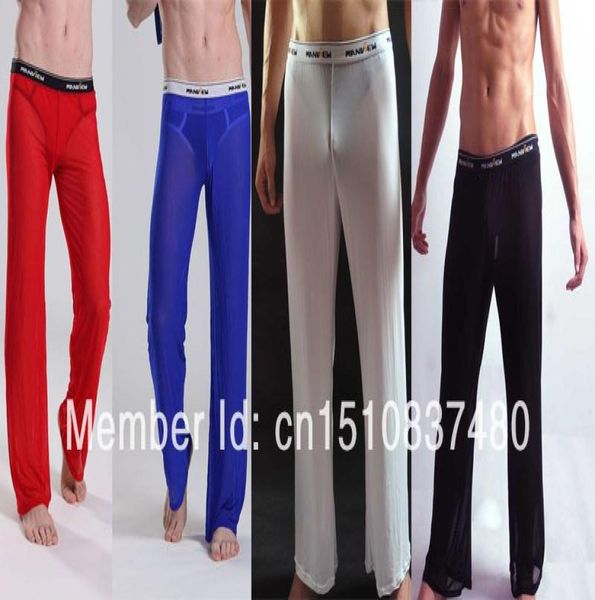 Wholemens Long Johns Man maschio biancheria bianche sexy uomini gay mesh veleno vesato pantaloni lunghi pantaloni palestra sport long j1987492