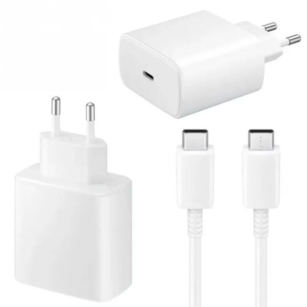 Adaptador tipo C de carregamento rápido PD 45W Carregadores super rápidos tipo C para Samsung S21 S22 S23 Ultra TA845 Adaptador de energia USB-C 5A cabo tipo C Carregadores de parede PD vendas diretas da fábrica