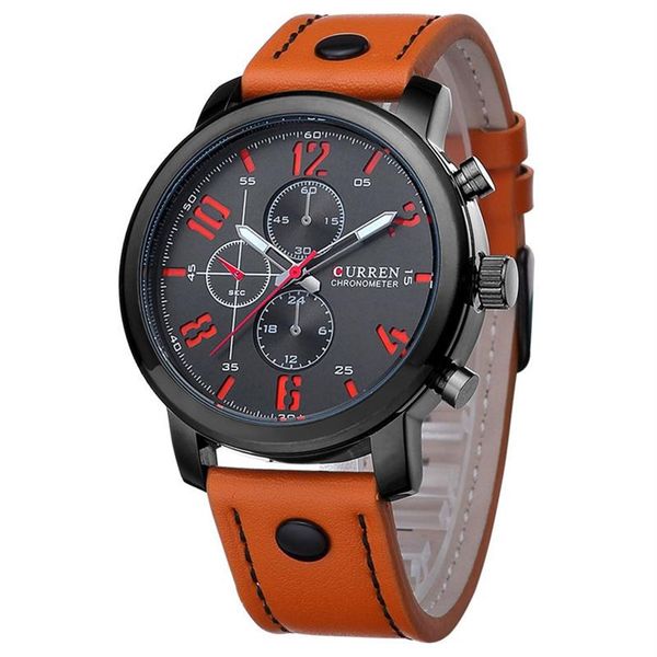 Relogio Masculino Fashion Montre Homme Reloj Hombre Quartz-Watch Curren Male Orologio Orologi in pelle degli orologi da polso da polso per cuoio Curren 2016 WH215W