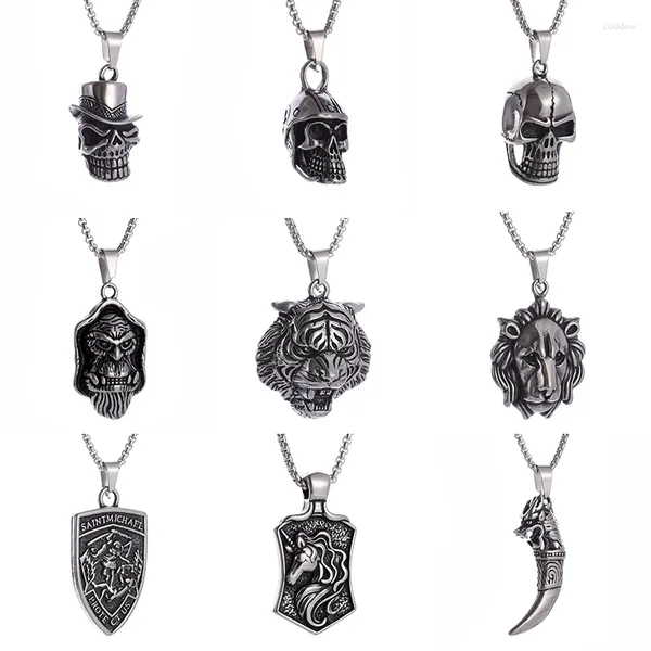 Подвесные ожерелья из нержавеющей стали в стиле викинга мужчины женщины руника ожерелья модная личность вечеринка банкета ювелирные изделия