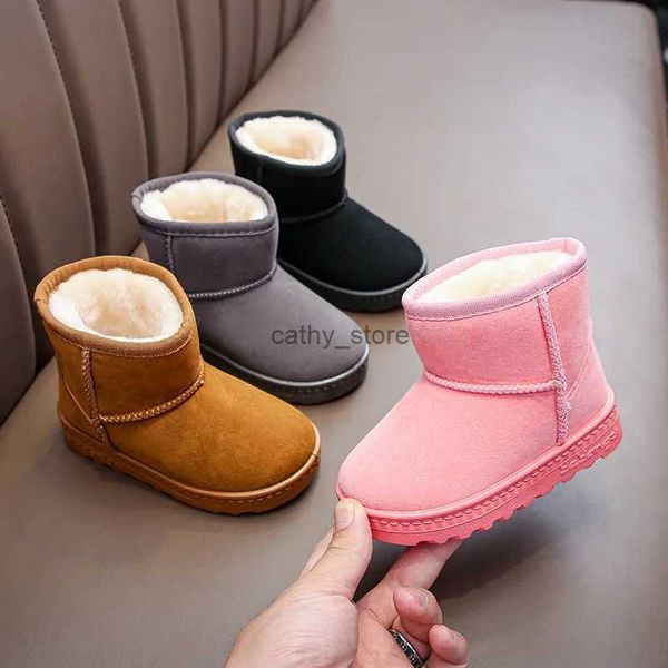 Atletico Outdoor Inverno Moda Carino Caldo e antiscivolo Scarpe per bambini Scarpe in cotone felpato Scarpe da corsa di marca Ragazzi Ragazze Stivali da neve impermeabiliL231223