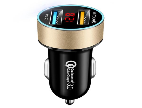 Universal QC 30 Fast Car Charger 2 Port Car Charger 2A Quick Dual USB Adaptive для iPhone Huawei Samsung S8 Galaxy S7 телефоны 5786080