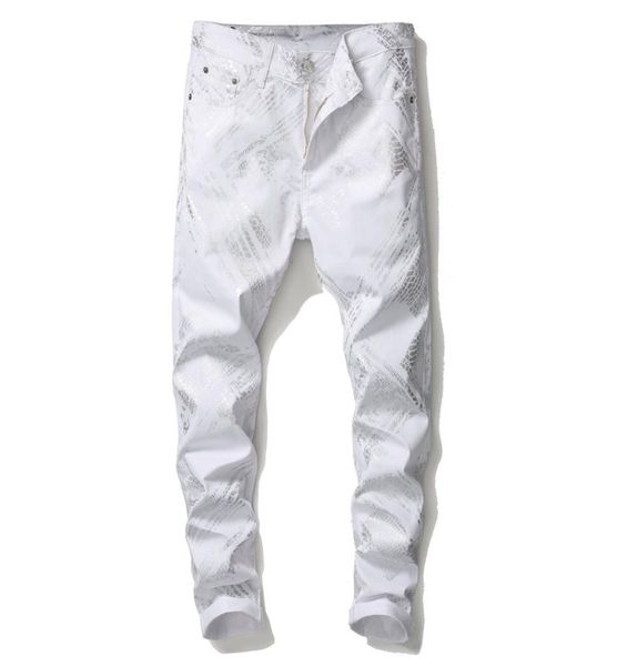 Mens 3D Digital Digital Stampato White Jeans Designer Drivery Gamba Slimt Fit pantaloni hip hop pantaloni economici di grande dimensione 56398436614