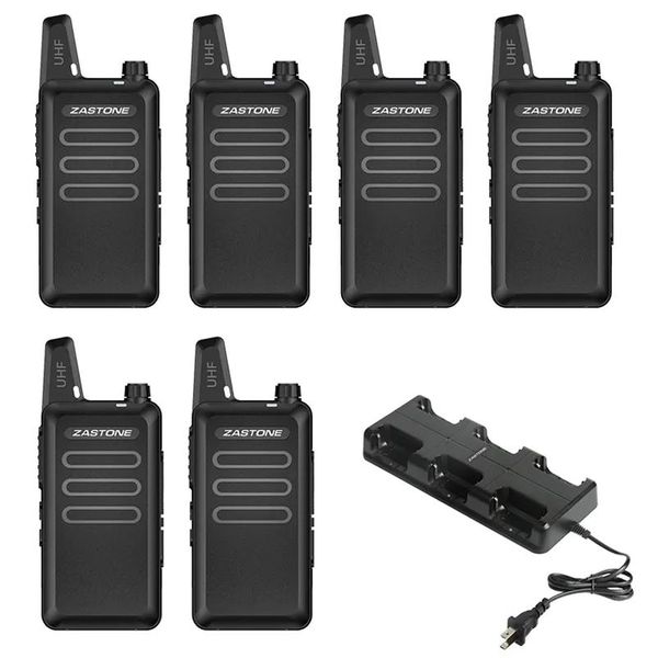 Talkie 6pcs Zastone x6 Mini Walkie Talkie 400470 UHF Radio portatile portatile Comunicador Thoway Ham 210817