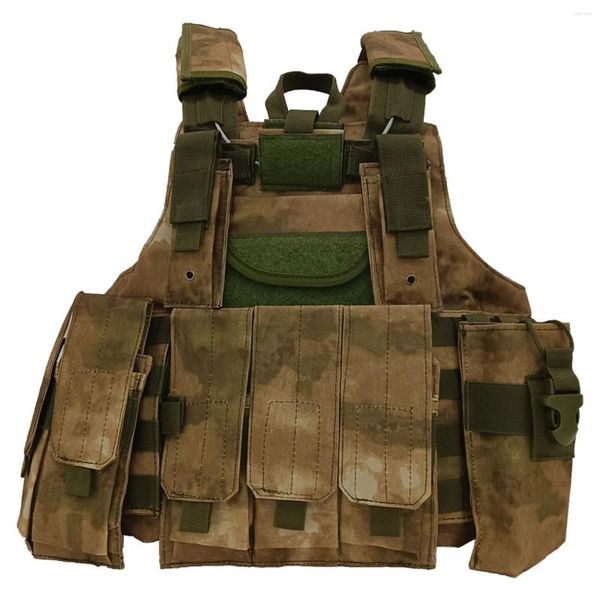 Jaquetas de caça ao ar livre camuflagem tampa de camuflagem real CS Treinamento de combate Cistina Militar Molle Molle Tactical Colet 8 Peças Conjunto