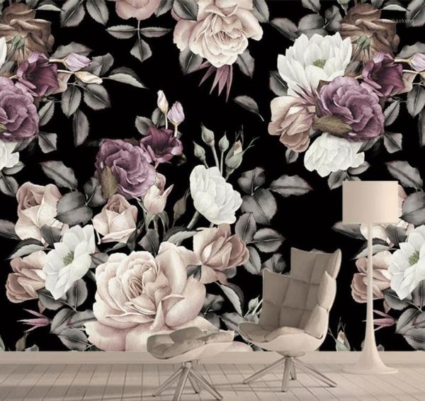 Peel e Stick Floral 3D PO Murale Wallpaper Wall Paperpace Paperti decorazioni per la casa Paleapi per la camera da letto Murales Roll17563889