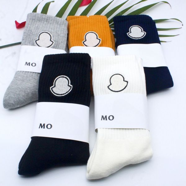 Brand Socks Cotton Moda respirável Moda masculina de cor sólida feminina Bordado de bordado tornozelo designer de lazer de lazer