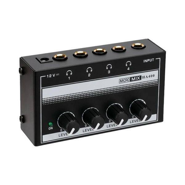 Mixer Top HA400 Ultracompact 4 Kanäle Mini -Audio -Stereo -Kopfhörerverstärker mit Stromadapter EU -Stecker