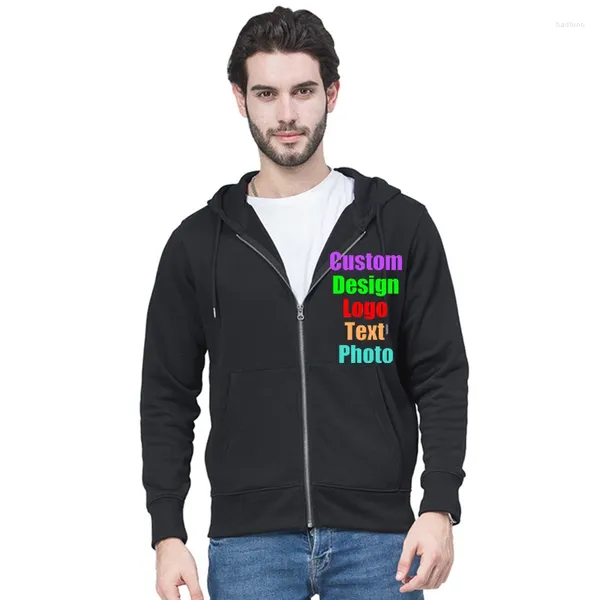 Erkek Hoodies 2023 ve Kadınlar Örme Yün Fermuarı Hoodie Boş Düz Renkli Ceket Özel Logosu