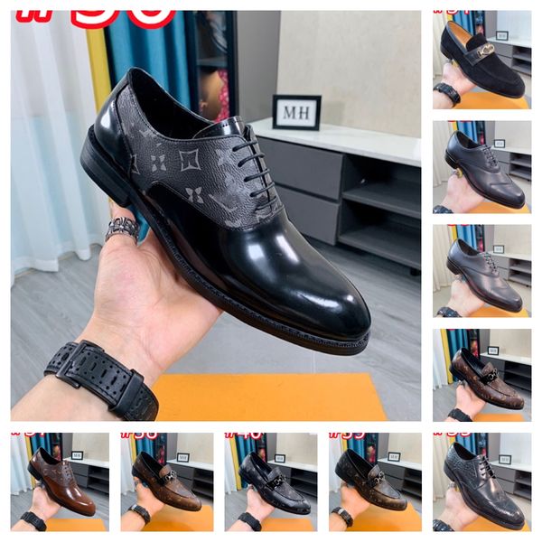 40Model Luxo Business Oxford Leather Shoes Men Men Borracha Borracha Designer formal Sapatos de escritório masculino Casamento calçados calçados mocassin homme