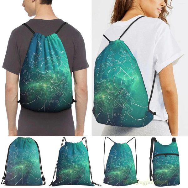 Einkaufstaschen Star Guardian Soraka Women Draw String Sackpack Fitnessstudio Männer Outdoor -Reise -Rucksäcke für das Training von Fitness -Schwimmbeutel