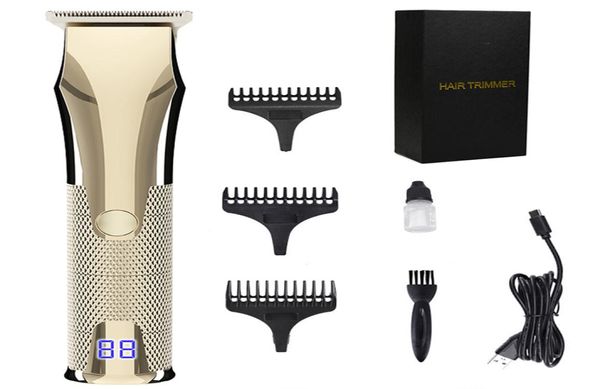 Fashion Metal Hair Clipper Razor Mins Electric Hen Acciaio Raffitto Gold Nero Oro Grigio Viola Grigio USB Charger7774857