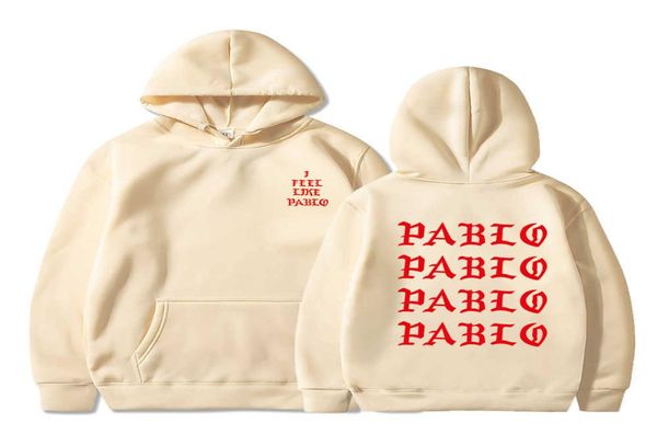 Felpa con cappuccio da men039. Mi sento come Paul Pablo Sweat Homme Hoodies Fedetta con cappuccio con cappuccio hip hop con cappuccio Pablo Ho3102727