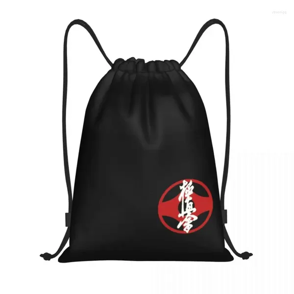 Bolsas de compras Kyokushin Karate Drawstring Backpack Sports Gym Bag para homens homens de treinamento de artes marciais Sackpack