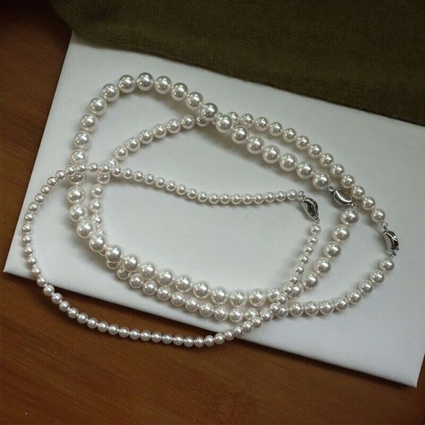 Дизайнерское ожерелье ожерелья, жемчужное ожерелье, женская легкая роскошная французская ретро -воротничка, новая цепочка для сеи дизайнер