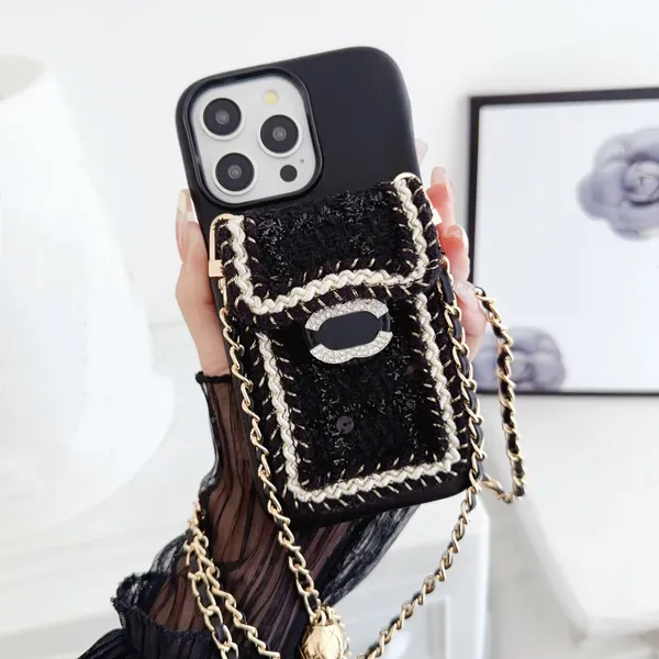 Para iPhone 15 Pro Max Cases Titulares de telefone Designer de capa Crossbody iPhone Caso Apple iPhone 14 Pro 13 12 14Plus 15 Plus Brand Women Wallet Capa Mobile Strap