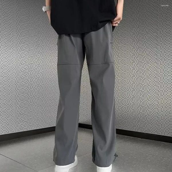 Pantaloni da uomo morbido touch streetwear gamba larga con tessuto traspirante in più tasche per stile comfort casual sciolto