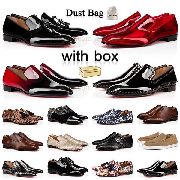 Männer Designer-Ladungsschuhe Schuhe luxuriöse italienische Klassiker Goldene Kleiderschuhe Schwarz weiß echtes Leder Büro Hochzeit Walk Drive Schuhe große Größe 38-47 US 12 13 mit Kasten