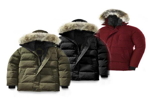 E471 Downs Parka DHL Männer Wolf Fell Kapuze mit VierRure Outwear Windproof Jacket Jacket Coat7814835