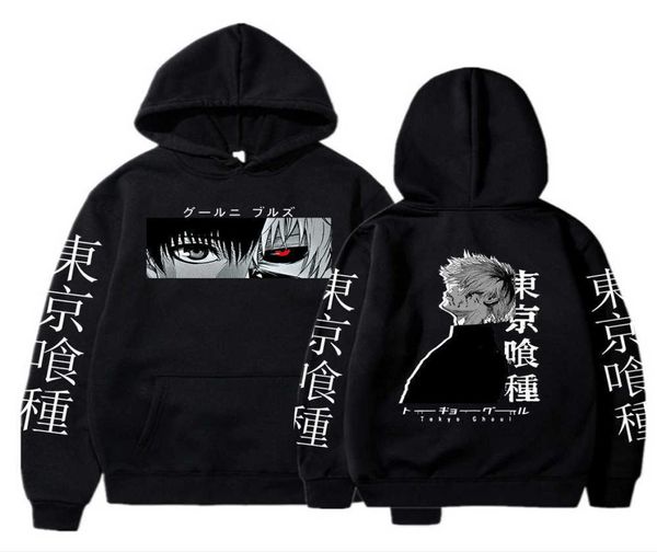 Tokyo Ghoul Anime Hoodie suéteres Ken Kaneki Tops impressos de impressão casual Hip Hop Streetwear4573201